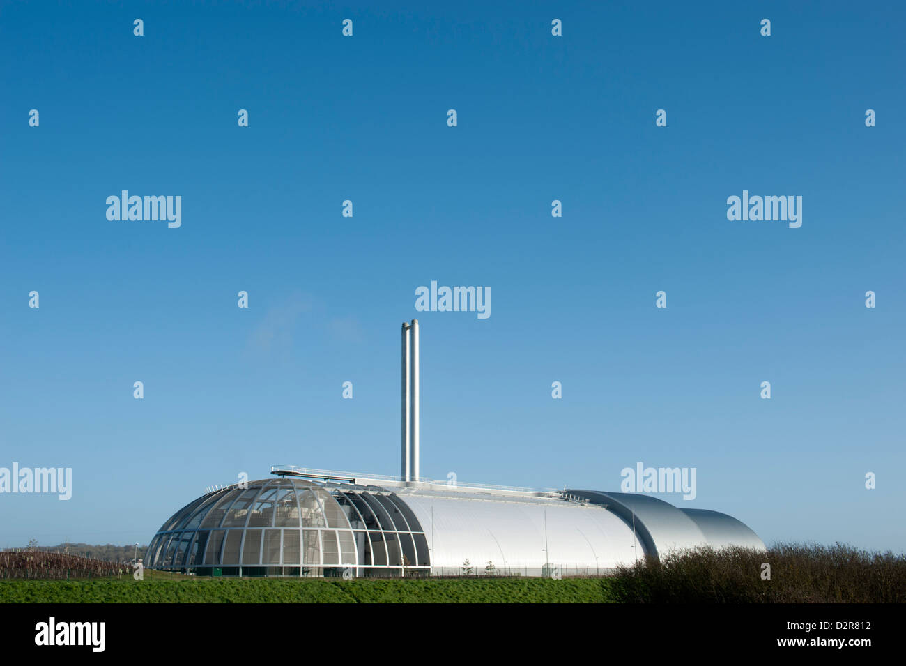 Newhaven waste incinerator or 'energy recovery facility' on the banks of the River Ouse in East Sussex, UK. Stock Photo