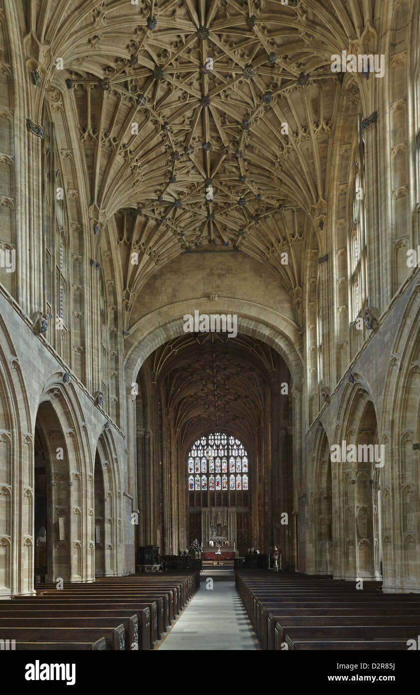 Sherborne Abbey nave Stock Photo