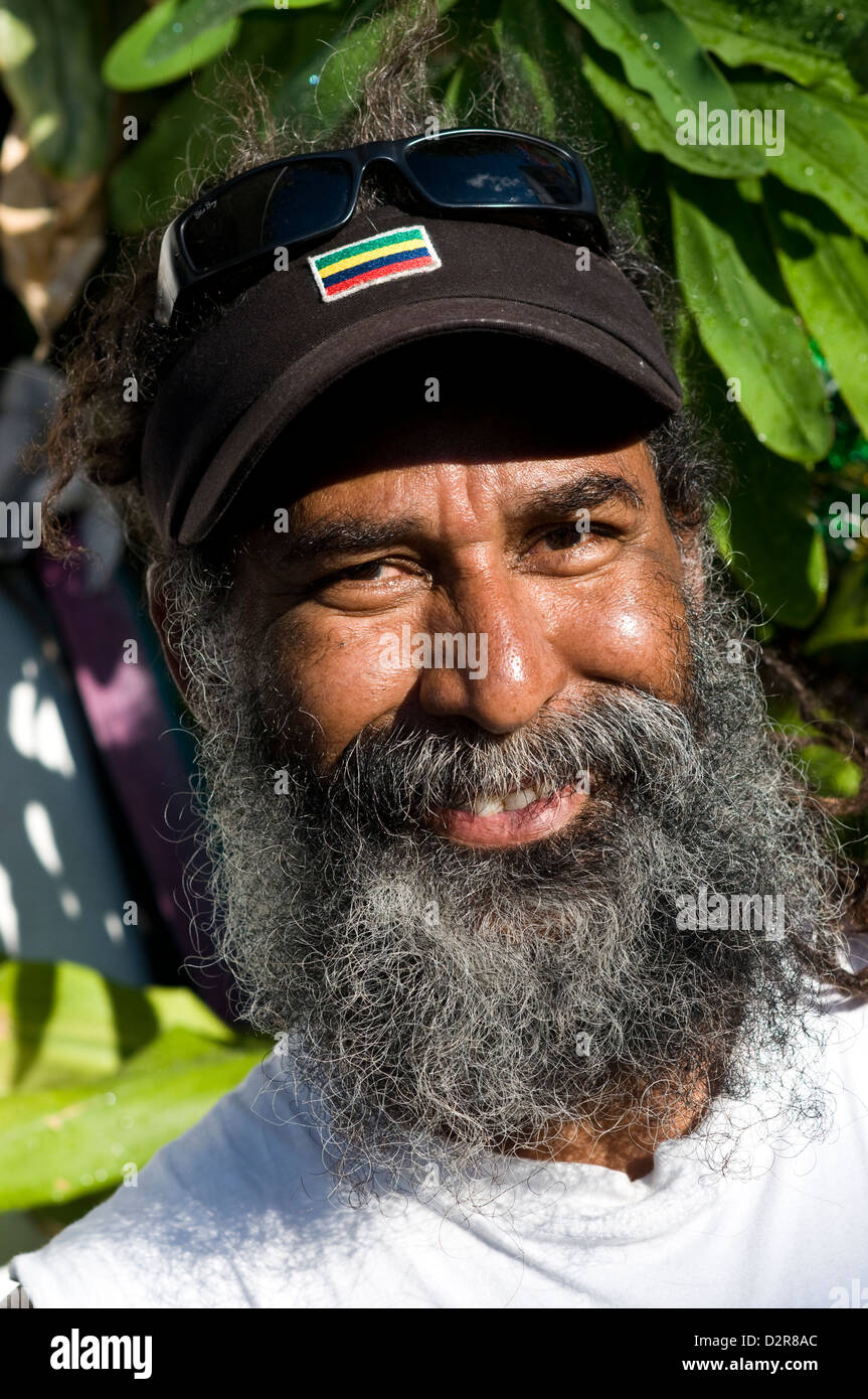 bearded man, port louis, mauritius Stock Photo