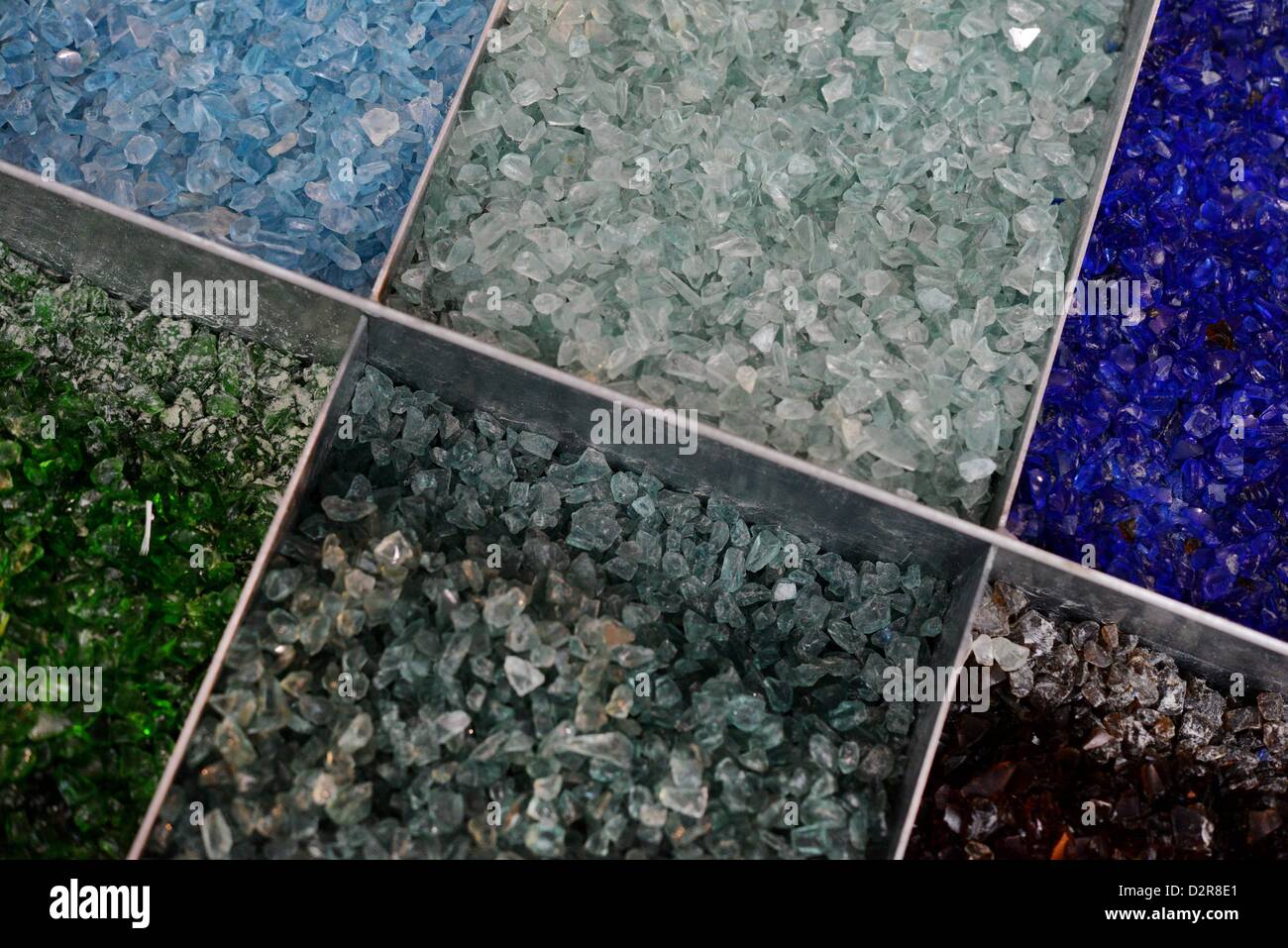 Pieces of glass in different coulors. Photo: Frank May Stock Photo