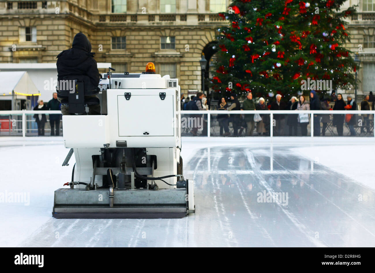 Ice rink machine at Somerset House, London, England Stock Photo Alamy