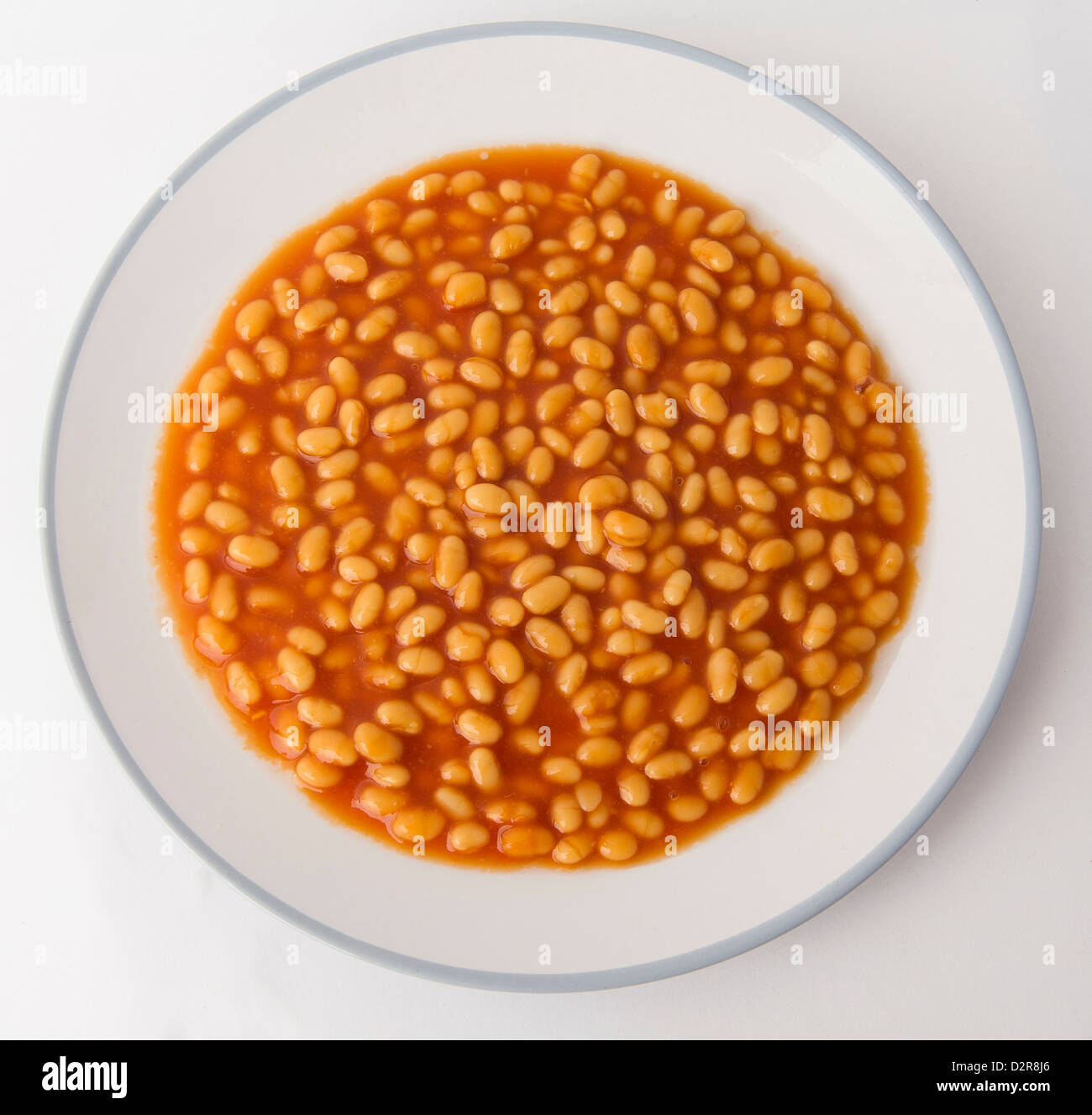plate 'baked beans' Stock Photo