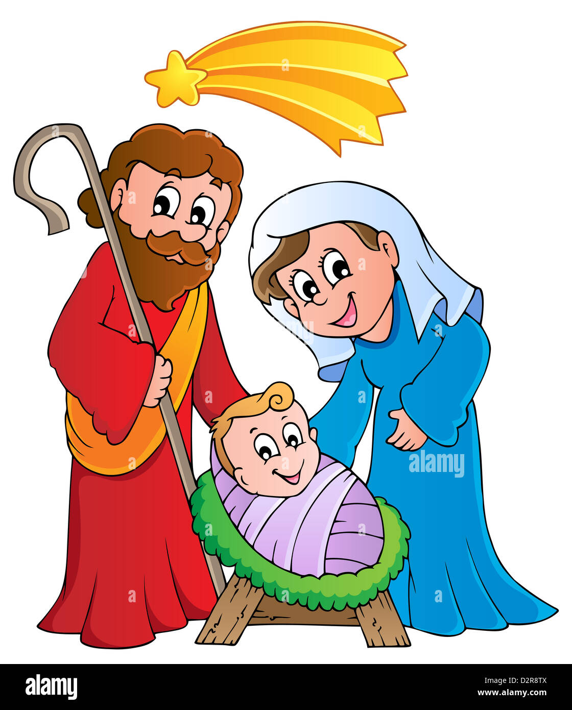 Christmas Nativity scene 1 - picture illustration Stock Photo - Alamy