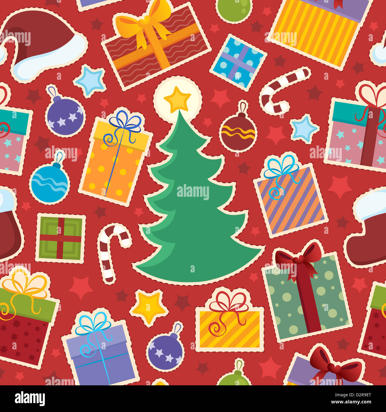 Seamless background Christmas 1 - picture illustration Stock Photo - Alamy
