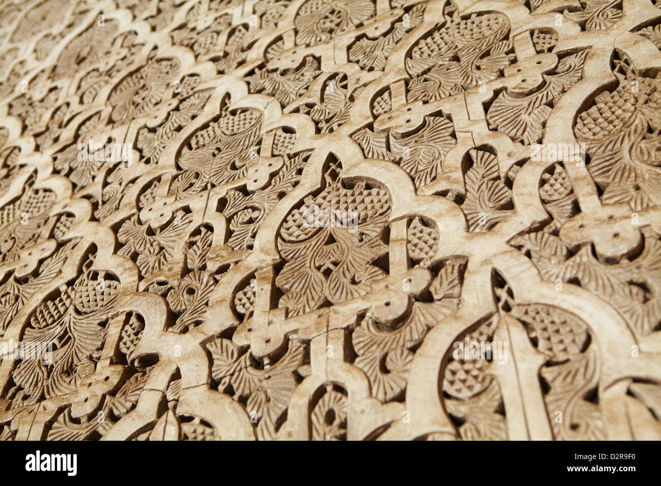 Islamic Patterns at Medrassa Ben Youssef, Marrakech Stock Photo