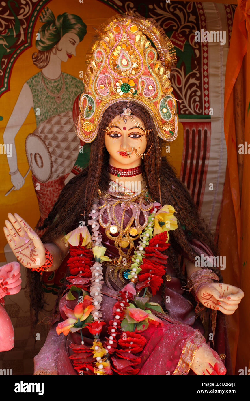 Hindu goddess, Goverdan, Uttar Pradesh, India, Asia Stock Photo