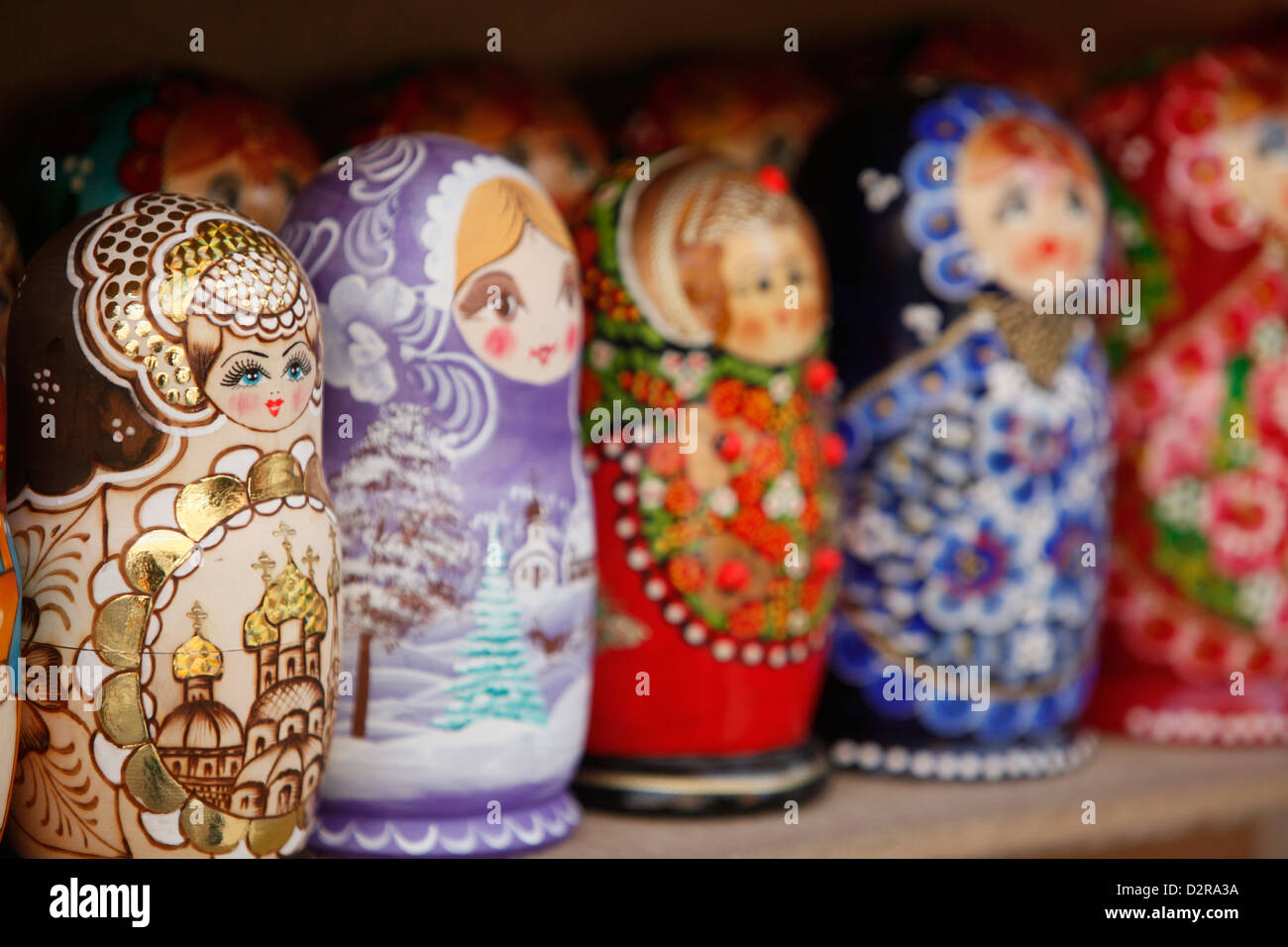 Matryoshka (babushka) dolls, St. Petersburg, Russia, Europe Stock Photo