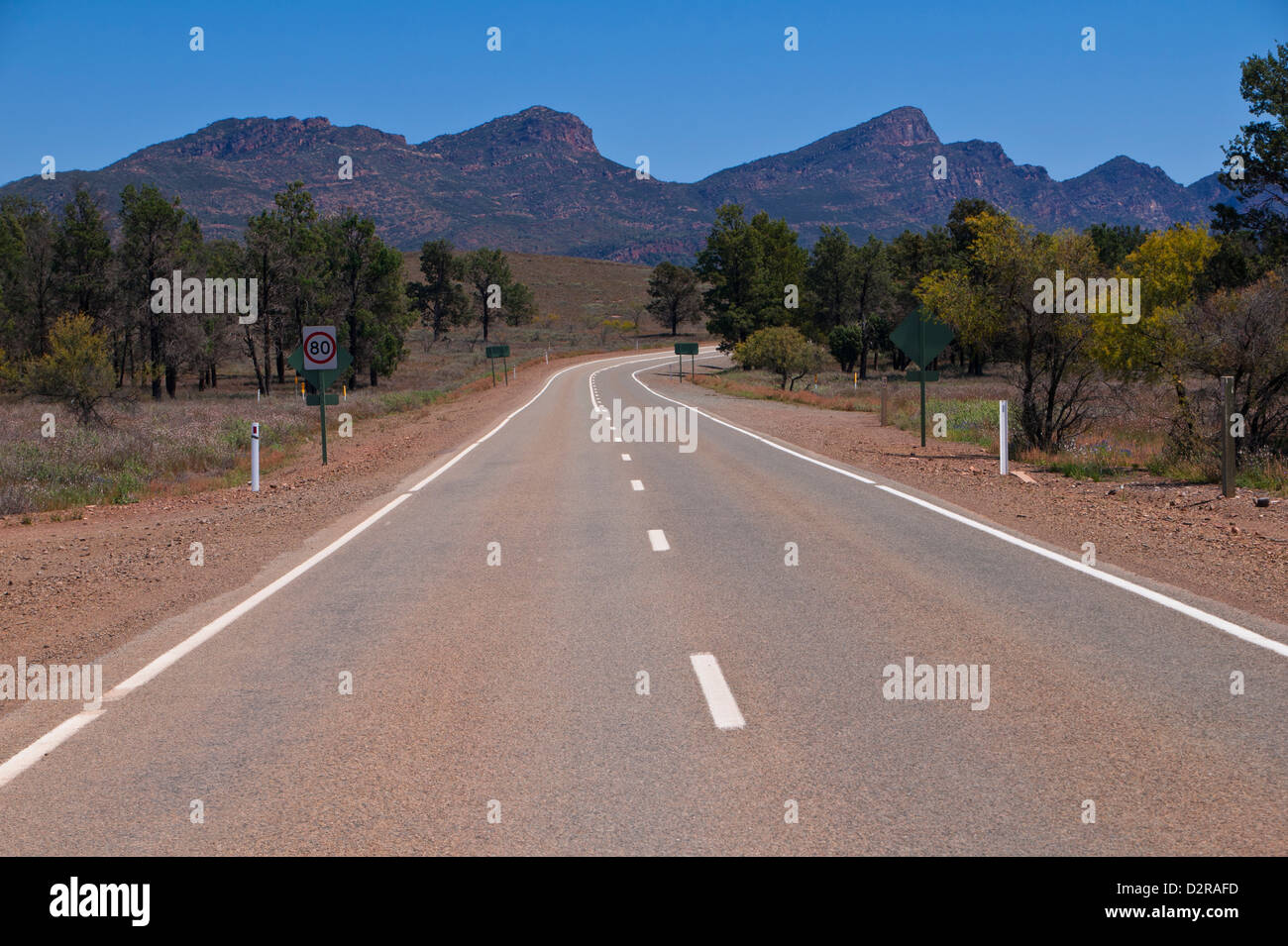 Road leading in the Flinders Range National Park, South Australia, Australia, Pacific Stock Photo