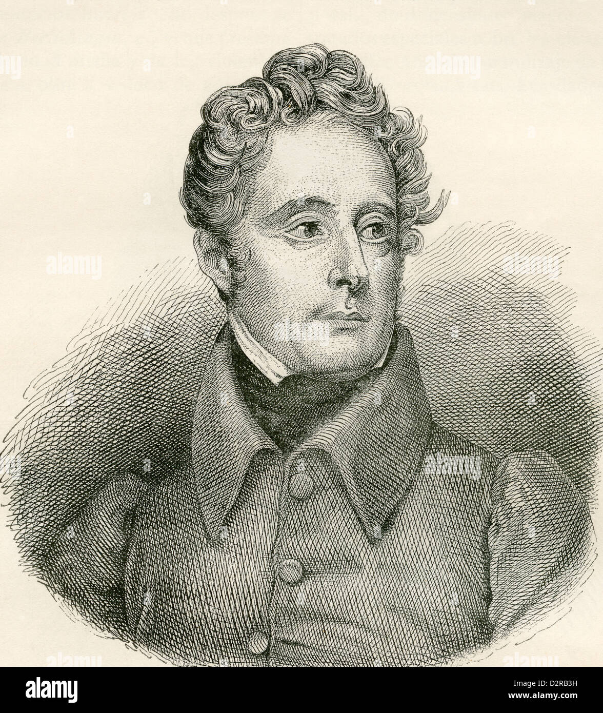 Alphonse Marie Louis de Prat de Lamartine, 1790 – 1869. French writer, poet and politician. Stock Photo