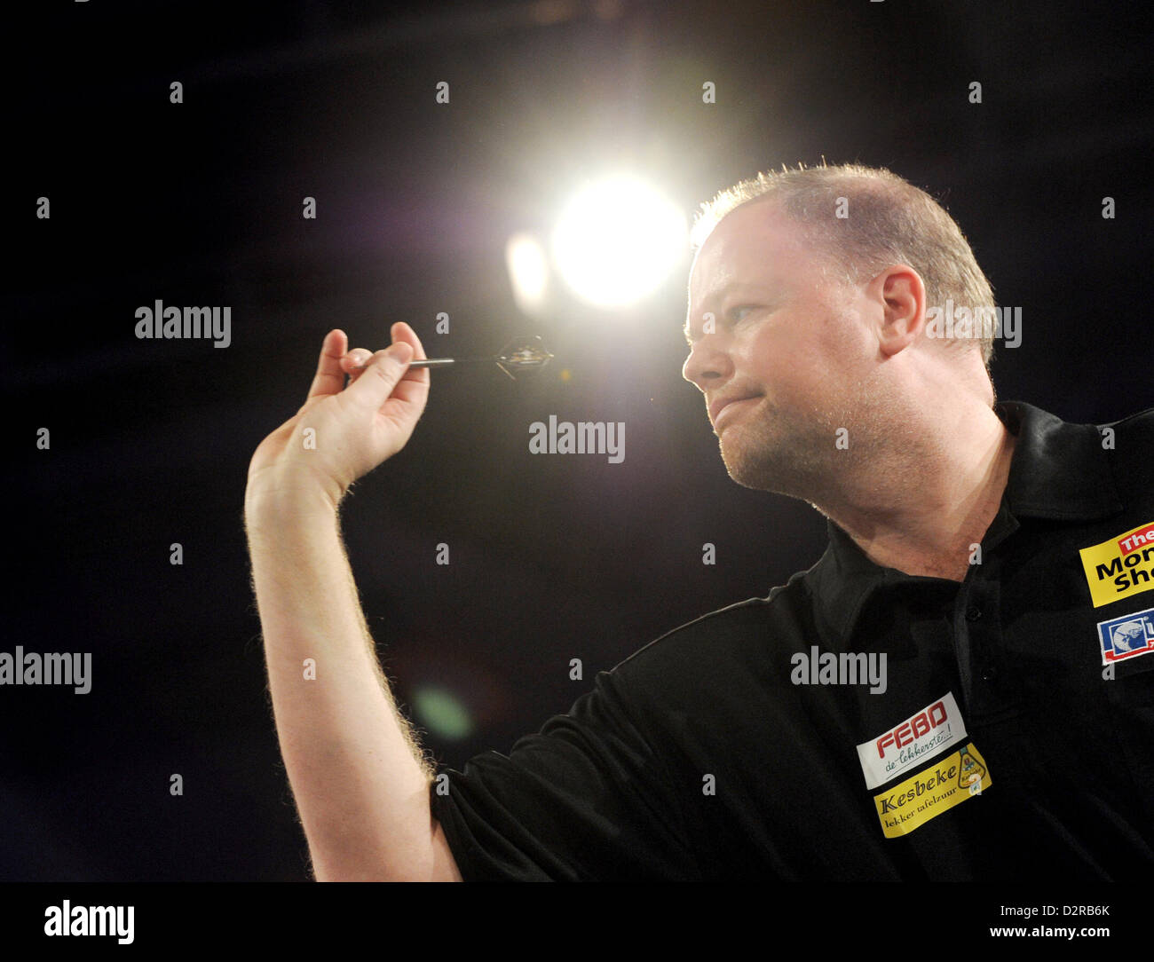 Plante træer Mikroprocessor Kritisere Hamburg, Germany. 31st January 2013. Dutch dart player Raymond van  Barneveld throws a dart during a show tournament with HSV players against  the Professional Darts Corporation (PDC) in Hamburg, Germany, 31 January