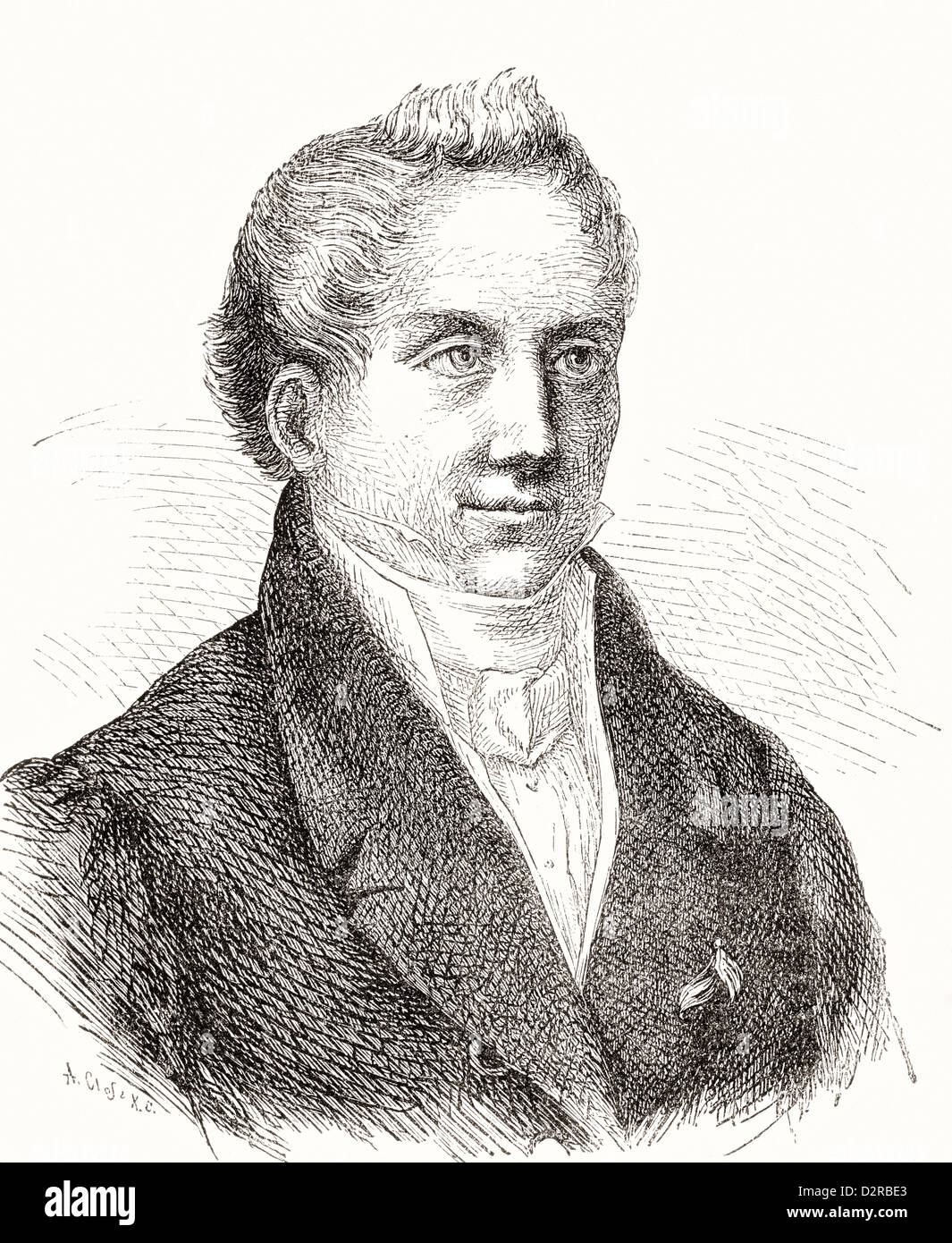August Wilhelm Schlegel, aka von Schlegel, 1767 - 1845. German poet, translator, critic. Stock Photo