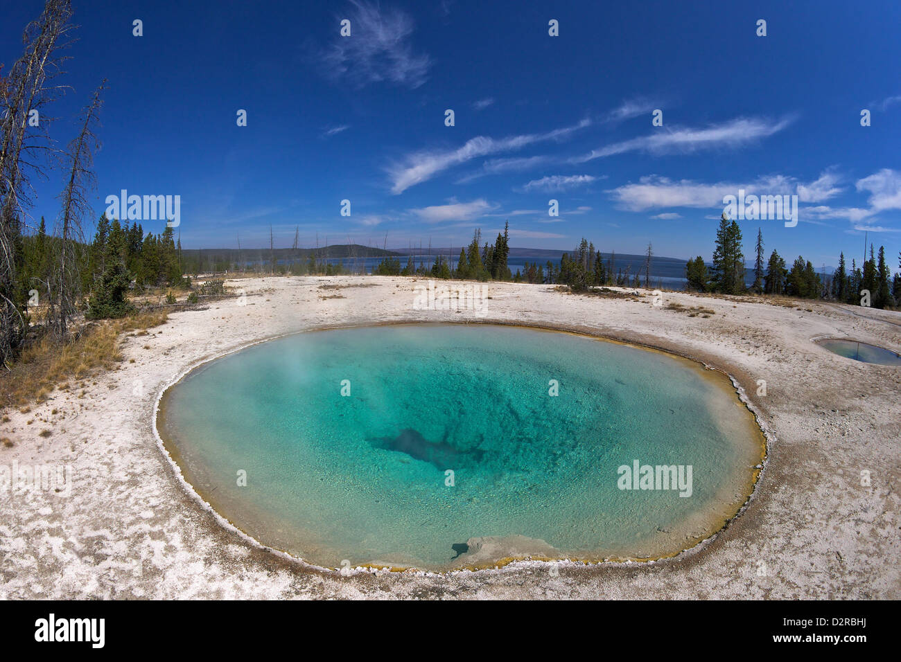 Blue Funnel spring, West Thumb Geyser Basin, Yellowstone National Park, Wyoming, USA Stock Photo
