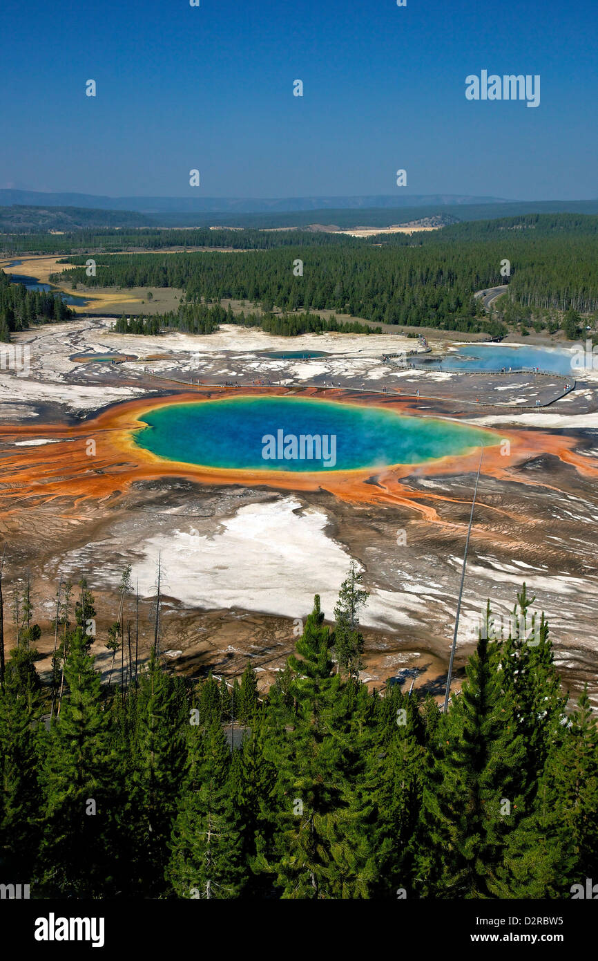 Grand Prismatic Spring, Midway Geyser Basin, Yellowstone National Park, Wyoming, USA Stock Photo