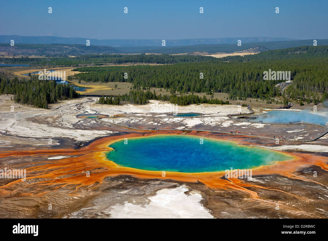 Grand Prismatic Spring, Midway Geyser Basin, Yellowstone National Park, Wyoming, USA Stock Photo