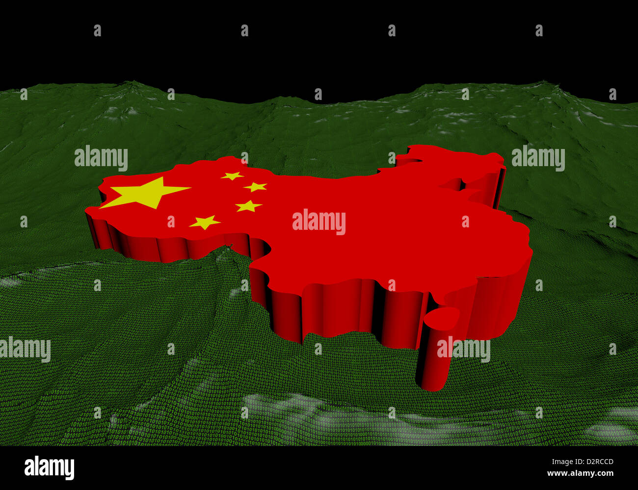 China flag in china map hi-res stock photography and images - Alamy