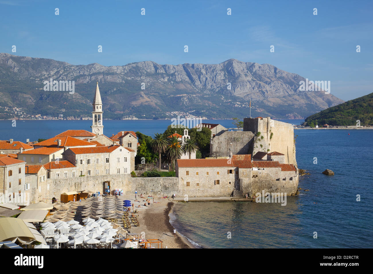 View of Old Town, Budva, Montenegro, Europe Stock Photo