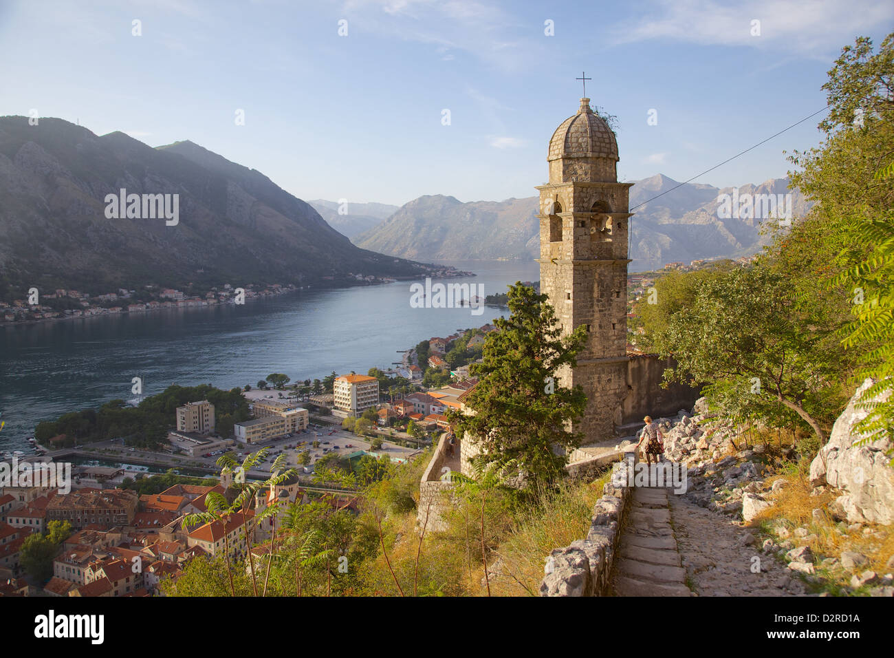 Chapel of Our Lady of Salvation and view over Old Town, Kotor, UNESCO World Heritage Site, Montenegro, Europe Stock Photo