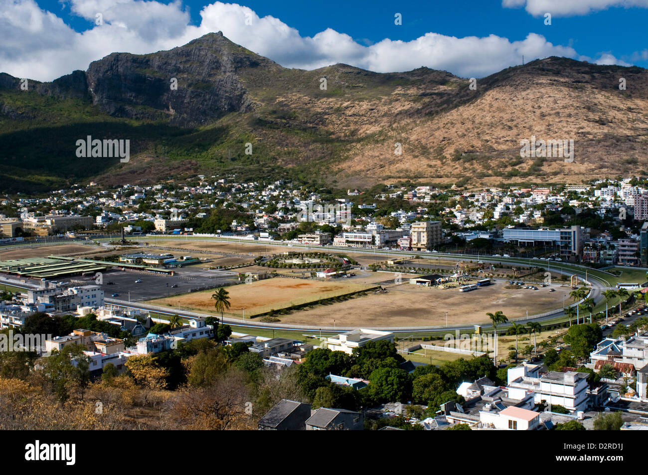 city and champ de mars from fort adelaide, port louis, mauritius Stock Photo