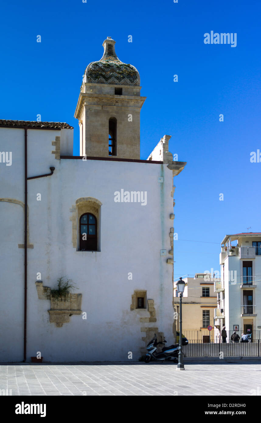 Italy, Sicily,Ragusa,Ibla, the bell tower of the public gardens church Stock Photo