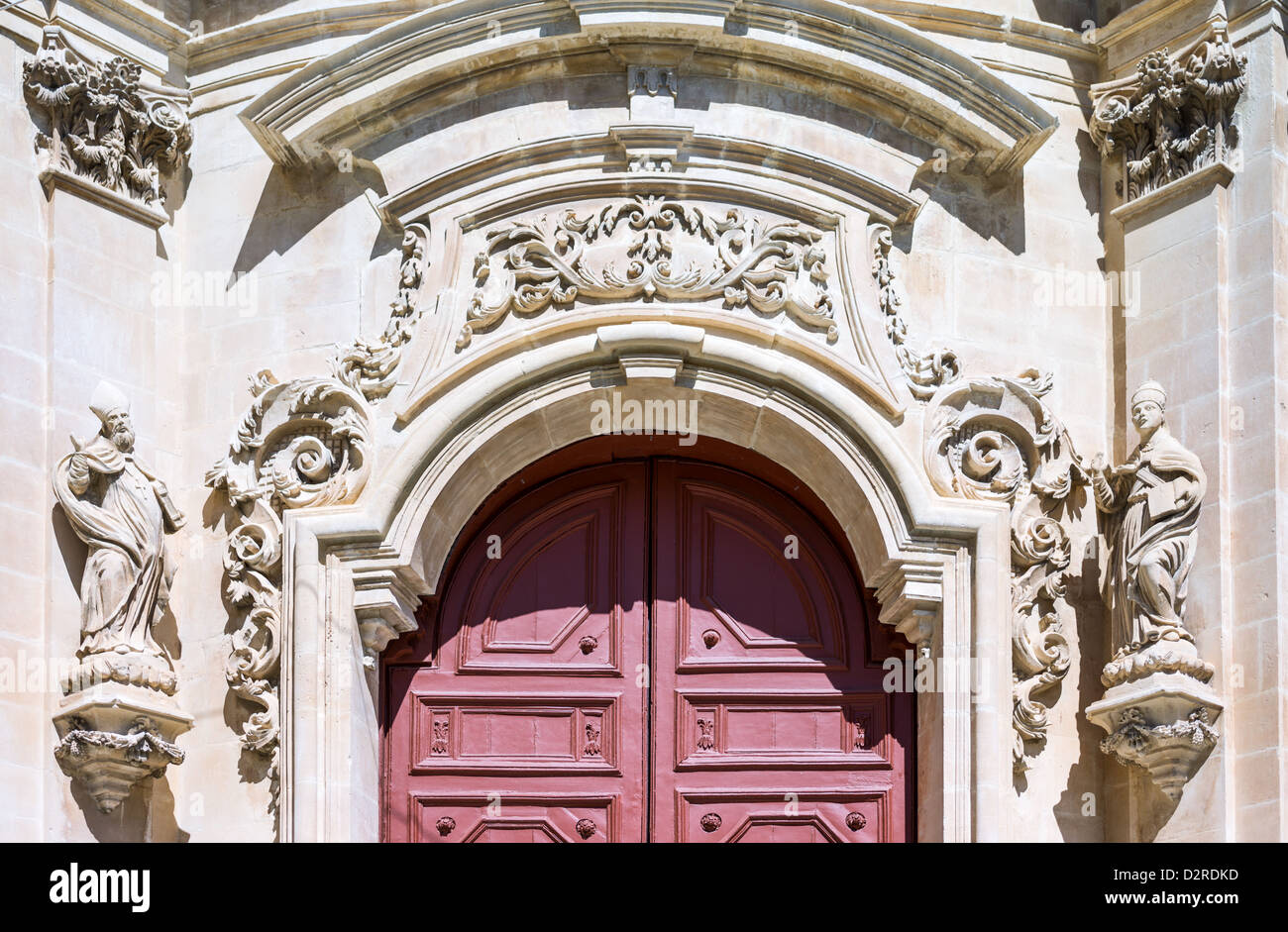 Italy, Sicily,Ragusa,Ibla, the facade detail of the San Giuseppe church Stock Photo