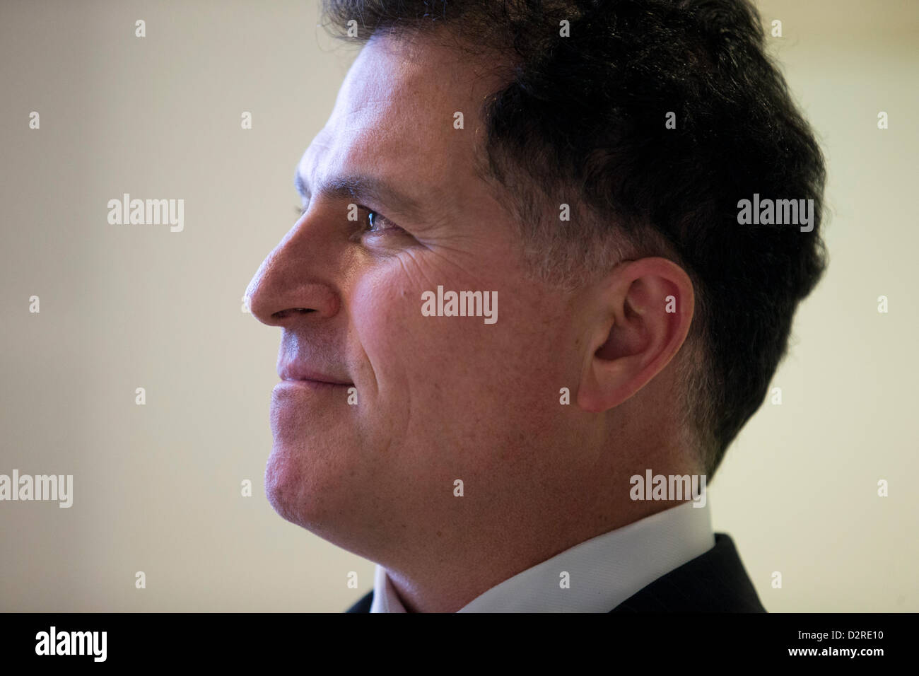 Dell Computer CEO Michael Dell at press conference to announce donation