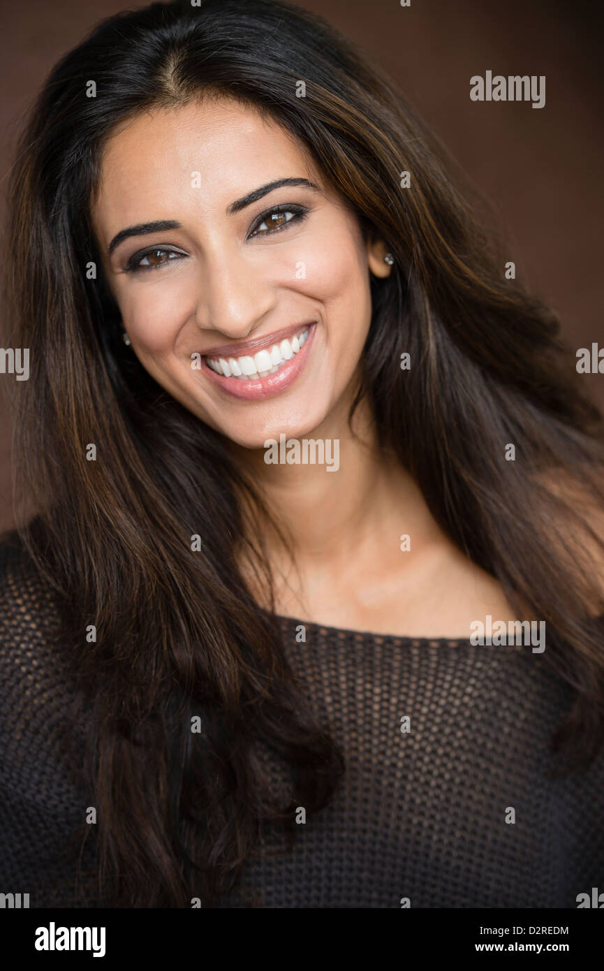 Smiling Indian woman Stock Photo - Alamy