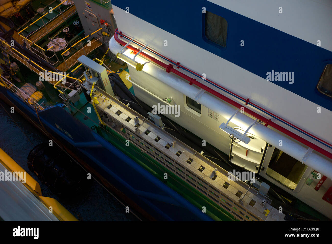 Deck of ship, oil tanker fuel ship Syros, Dieppe, France Stock Photo Alamy