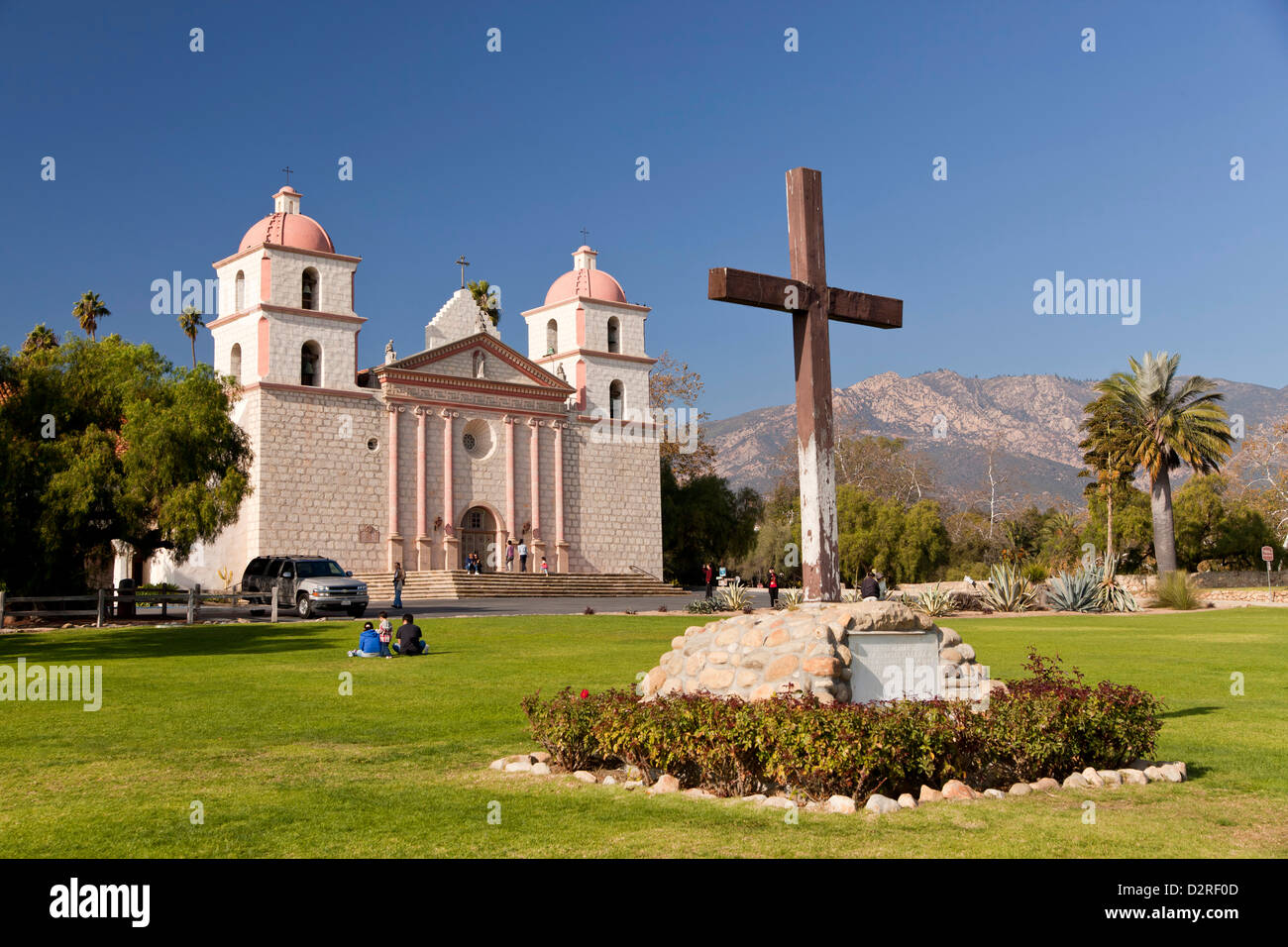 church of the Old Mission Santa Barbara, Santa Barbara, California, United States of America, USA Stock Photo