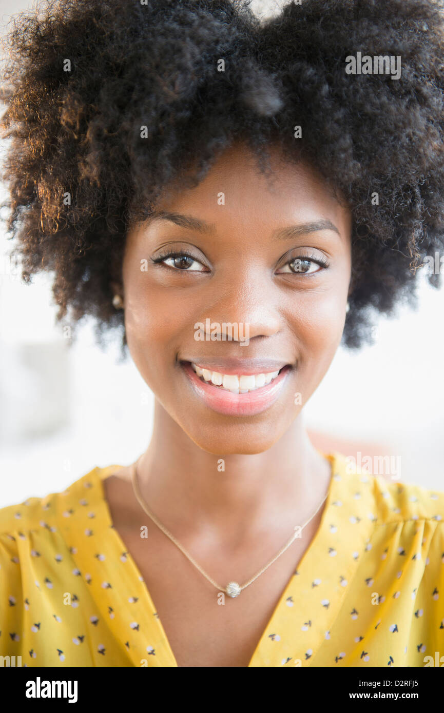Smiling African American woman Stock Photo