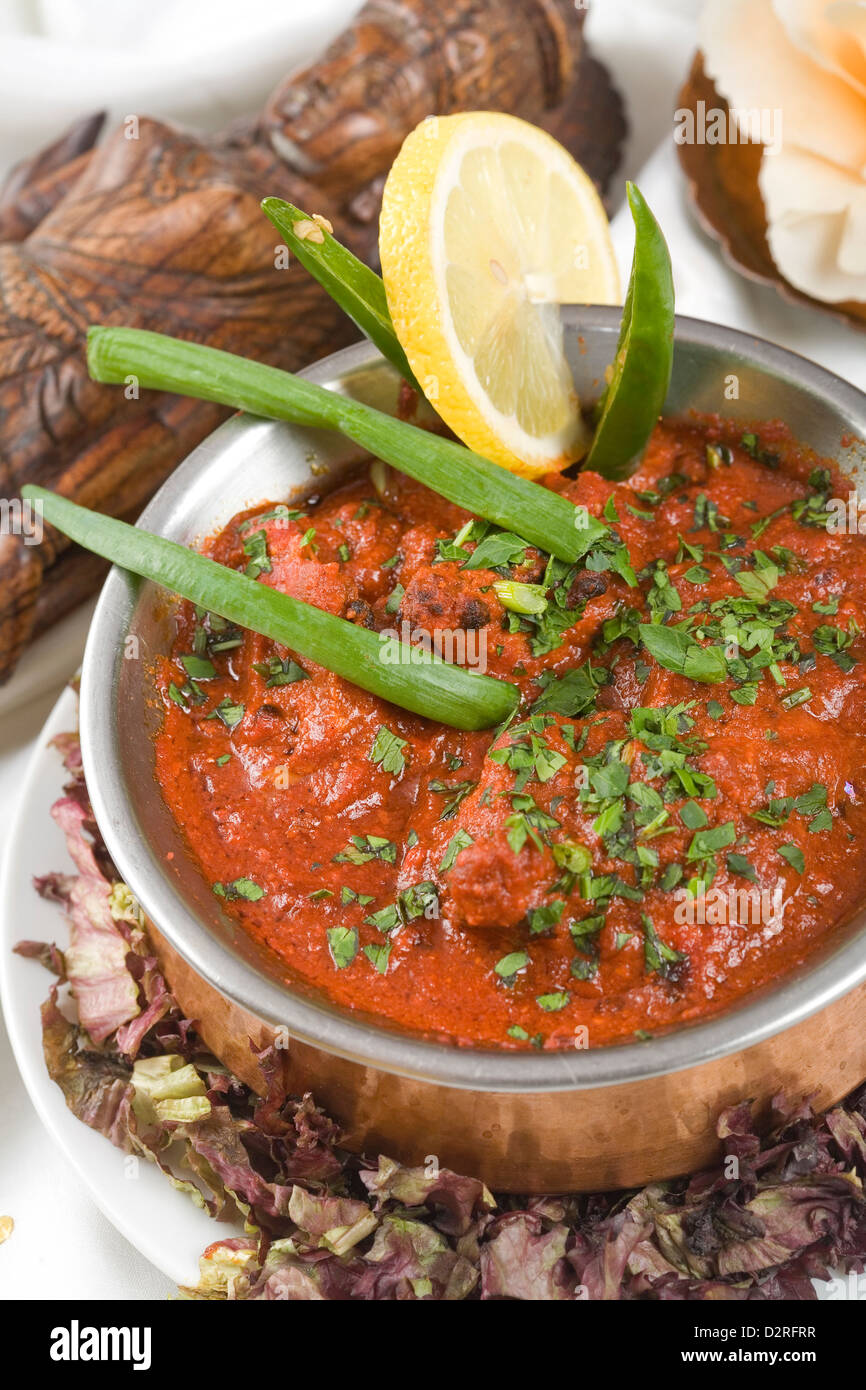 Indian food, chicken Koorgi Murgh. Stock Photo