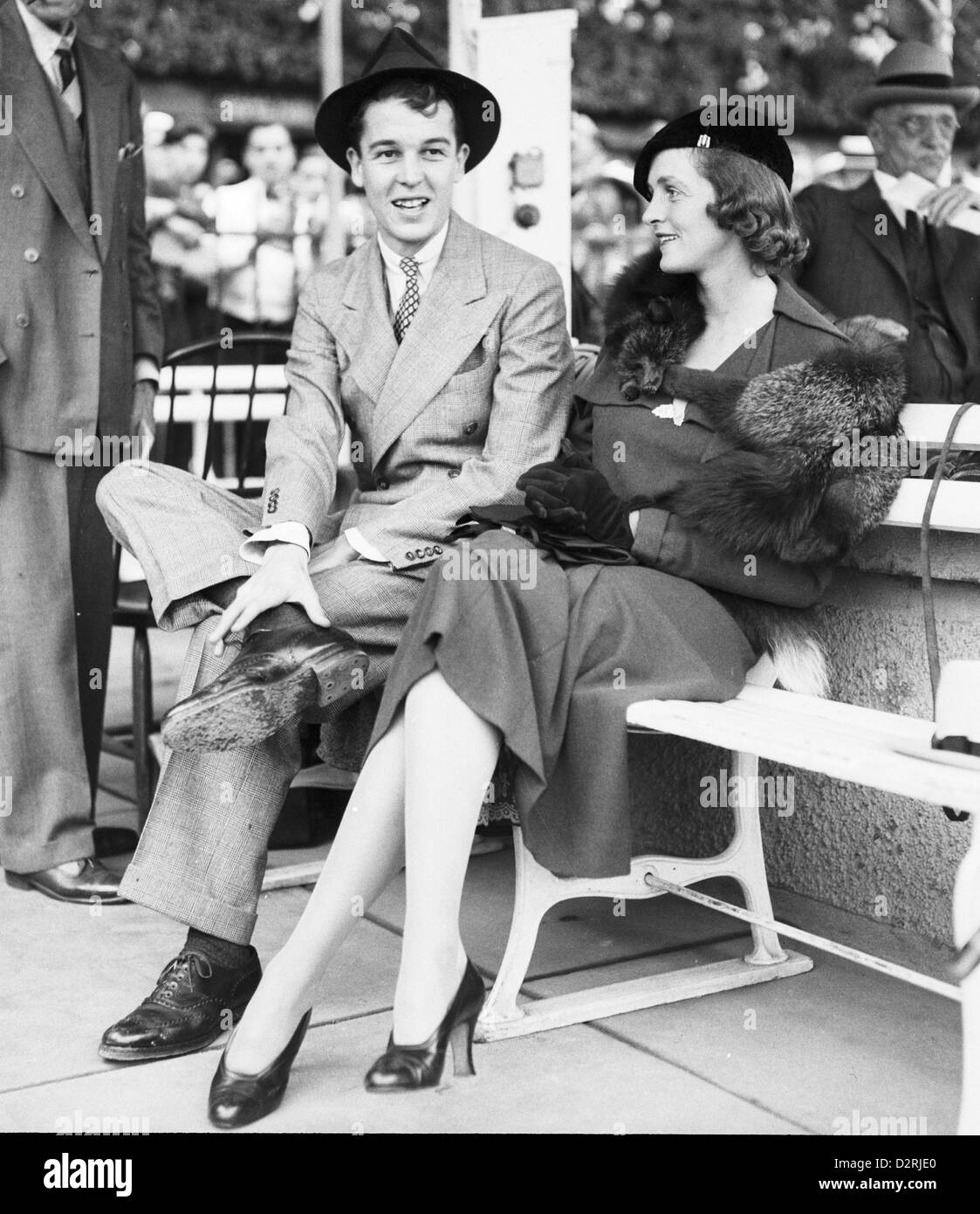 Alfred Gynne Vanderbuilt and Mrs Cornelius Vanderbilt Whitney, August 22, 1936 Stock Photo