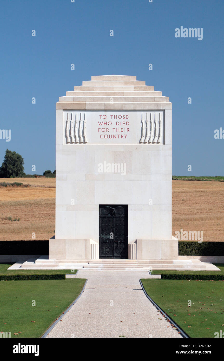 The Chapel in the Somme American Cemetery near Bony, France. Stock Photo