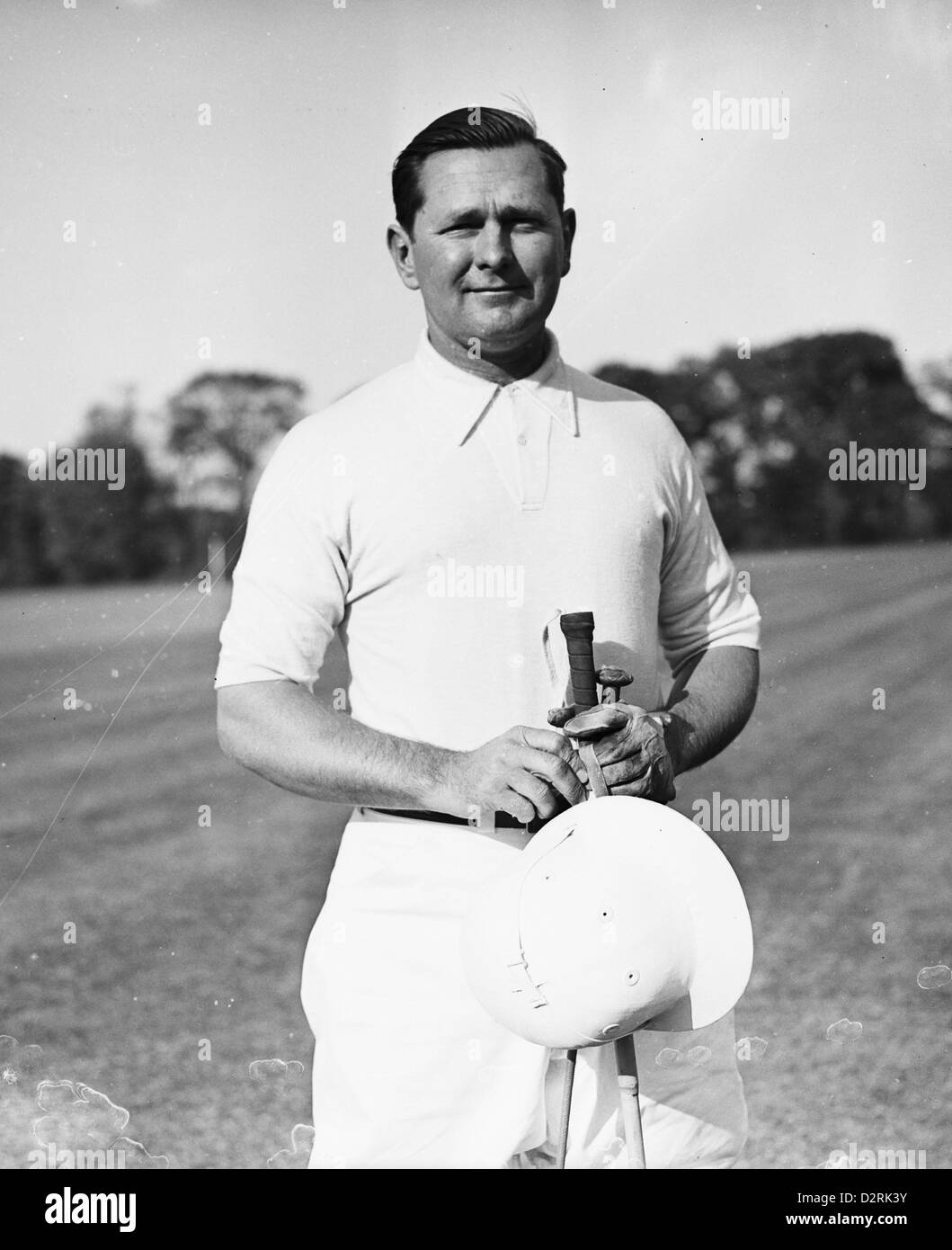 Polo Player Cecil Smith at the Meadow Brook Club, Westbury, NY May 16, 1939 Stock Photo