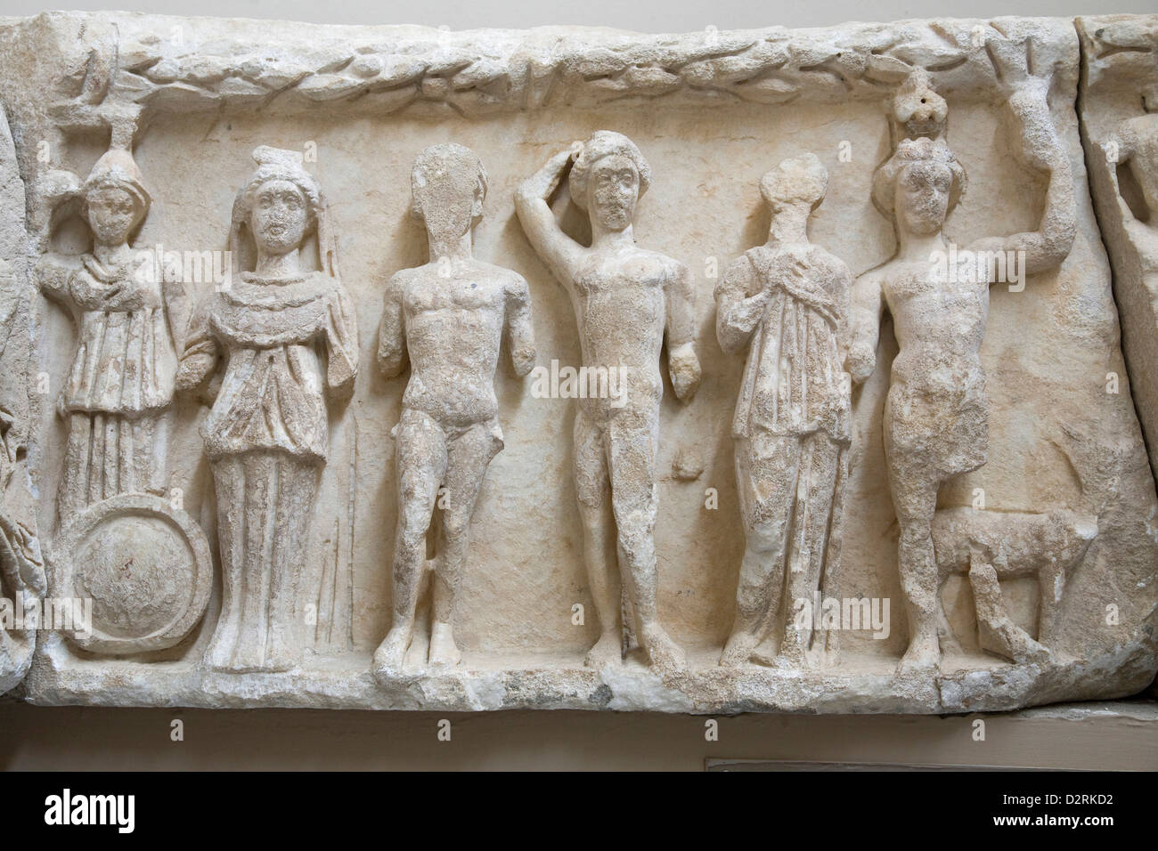 asia, turchia, anatolia, selcuk, museum of ephesus, sculptures from the temple of hadrian Stock Photo