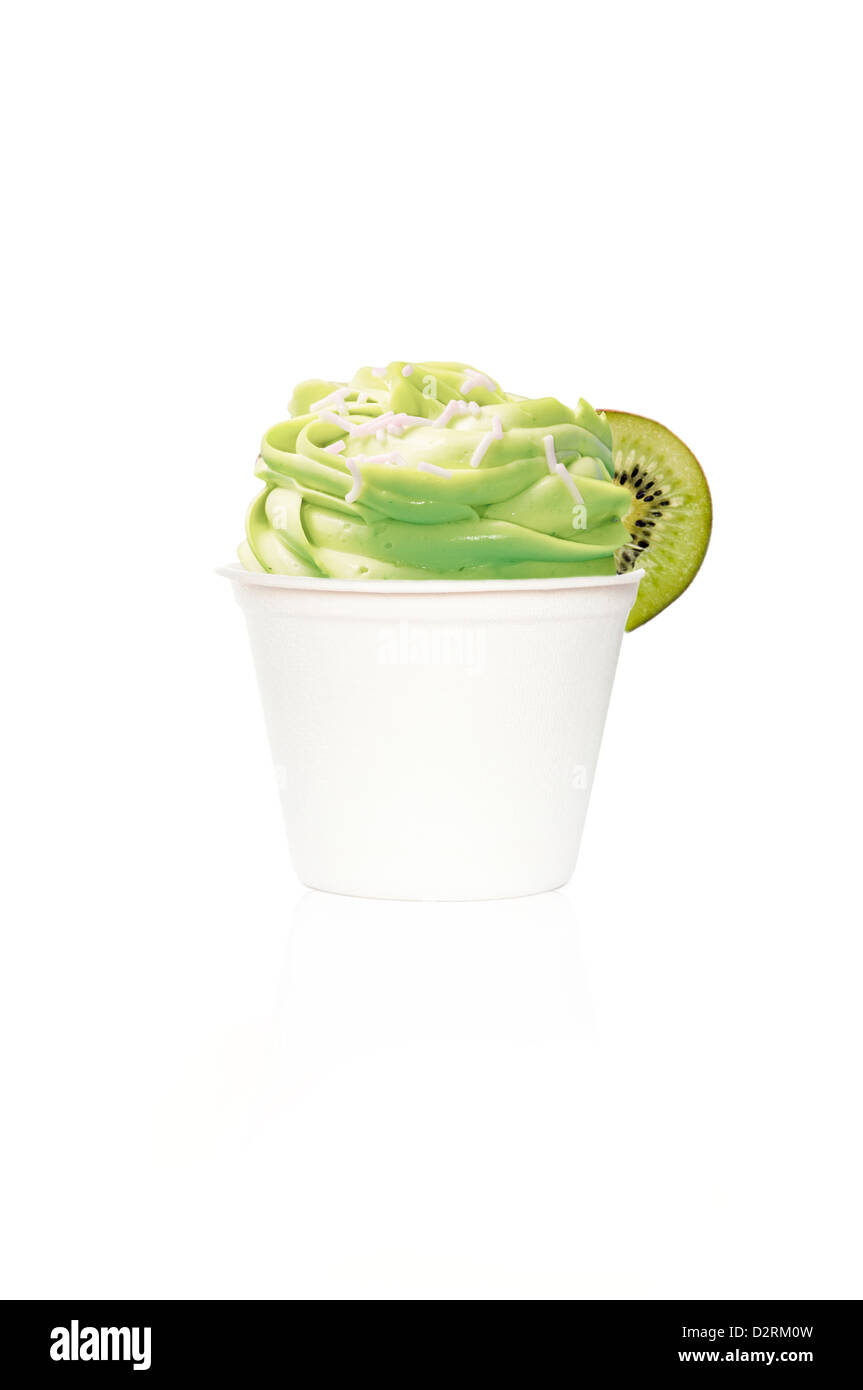 frozen yogurt with kiwi Stock Photo