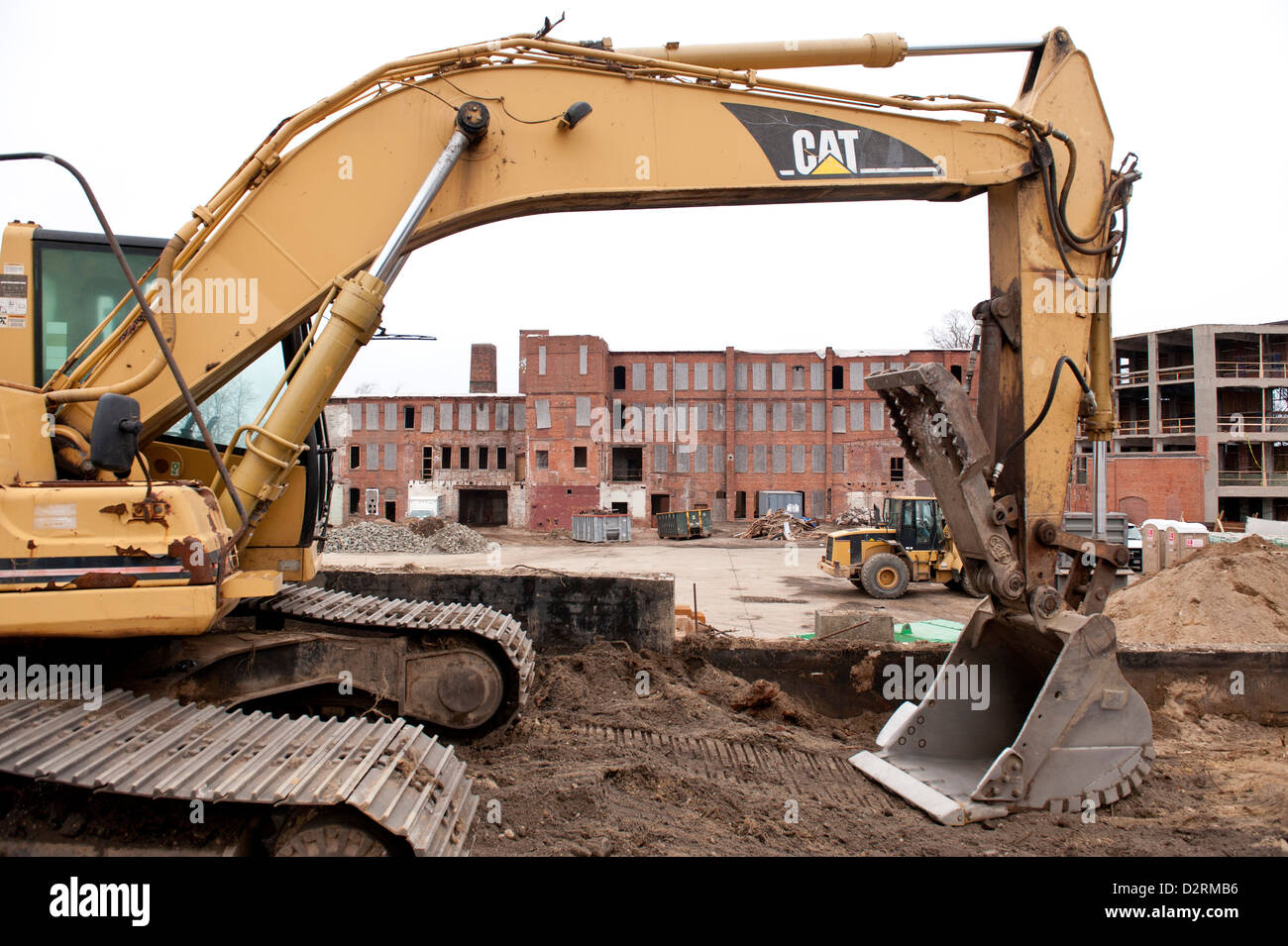 Exterior construction on the former site of the Bulova Watchcase Factory in Sag Harbor, NY