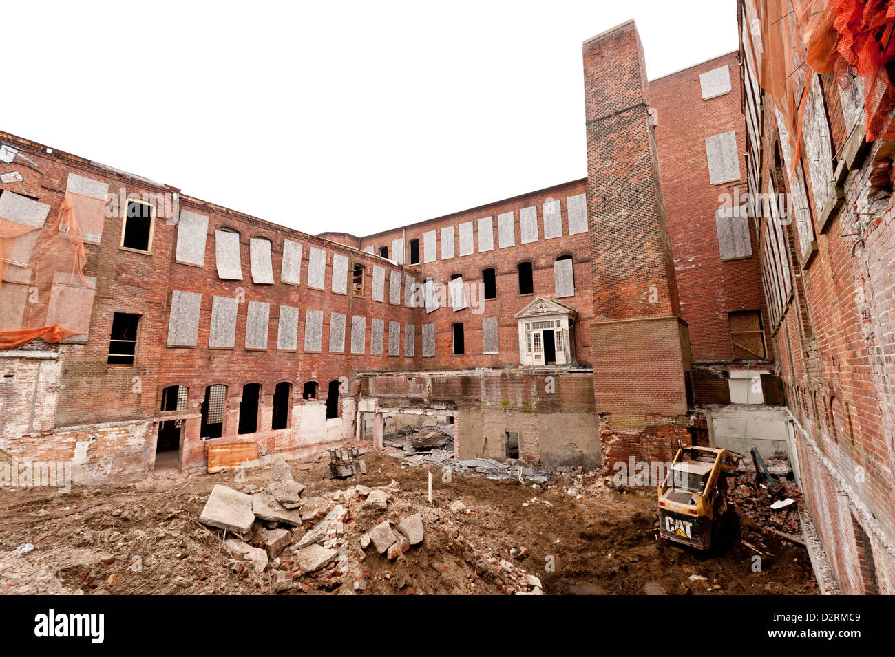 Exterior construction on the former site of the Bulova Watchcase