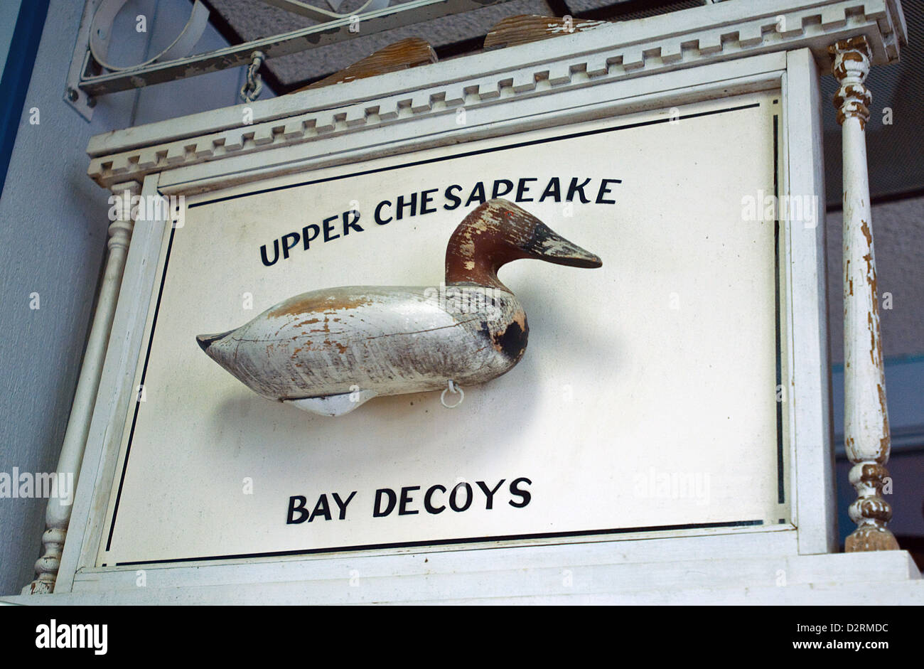 Vintage decoy shop sign at The Decoy Museum in Havre de Grace Maryland Stock Photo Alamy