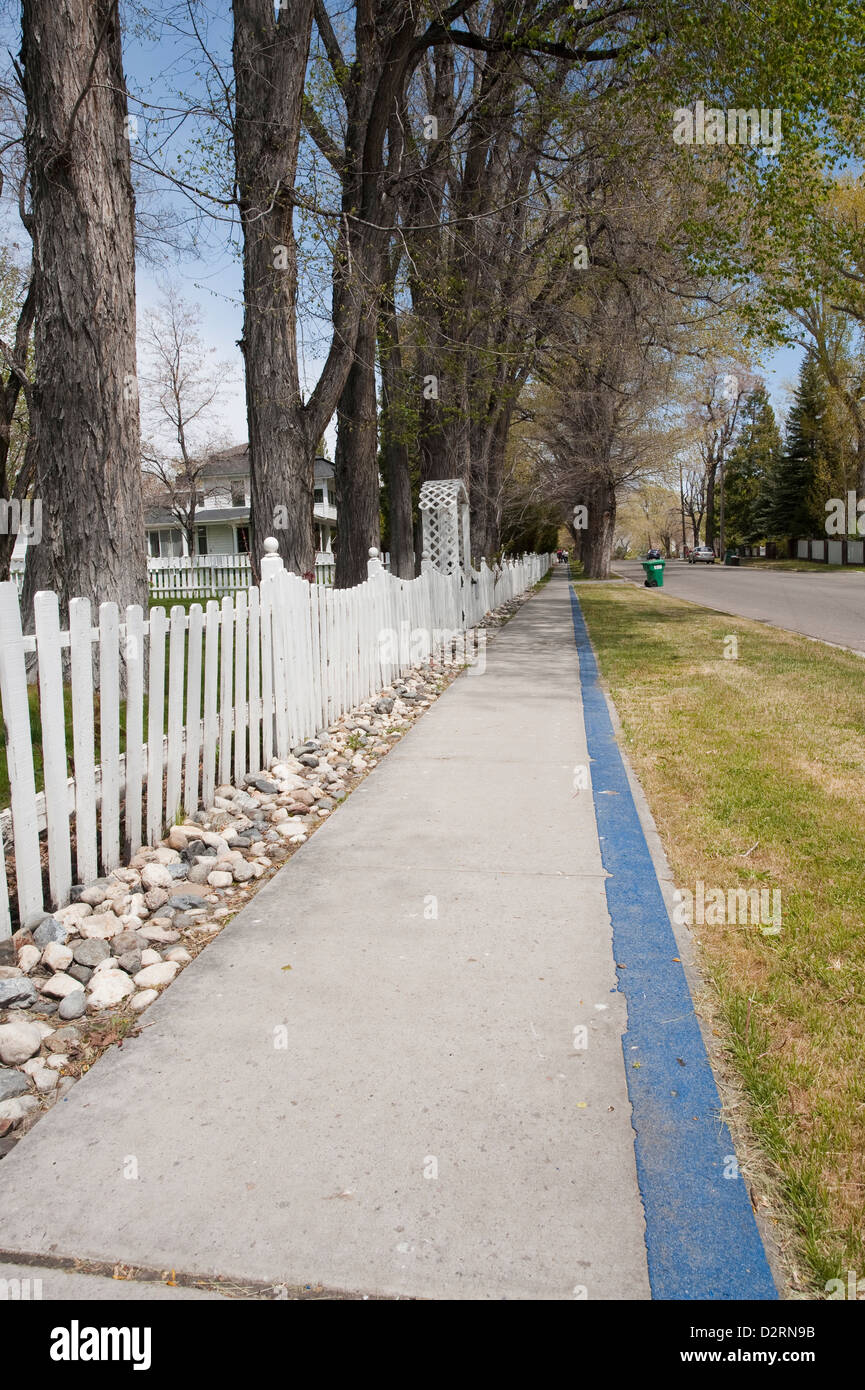 USA, Nevada. Historic Kit Carson walking tour trail in downtown Carson City, Nevada Stock Photo