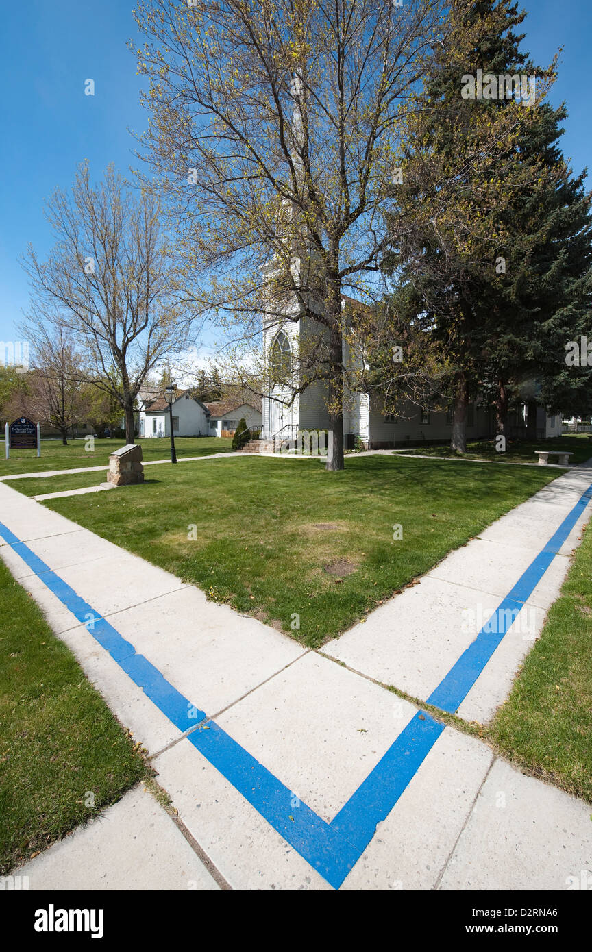 USA, Nevada. Historic Kit Carson walking tour trail in downtown Carson City, Nevada Stock Photo