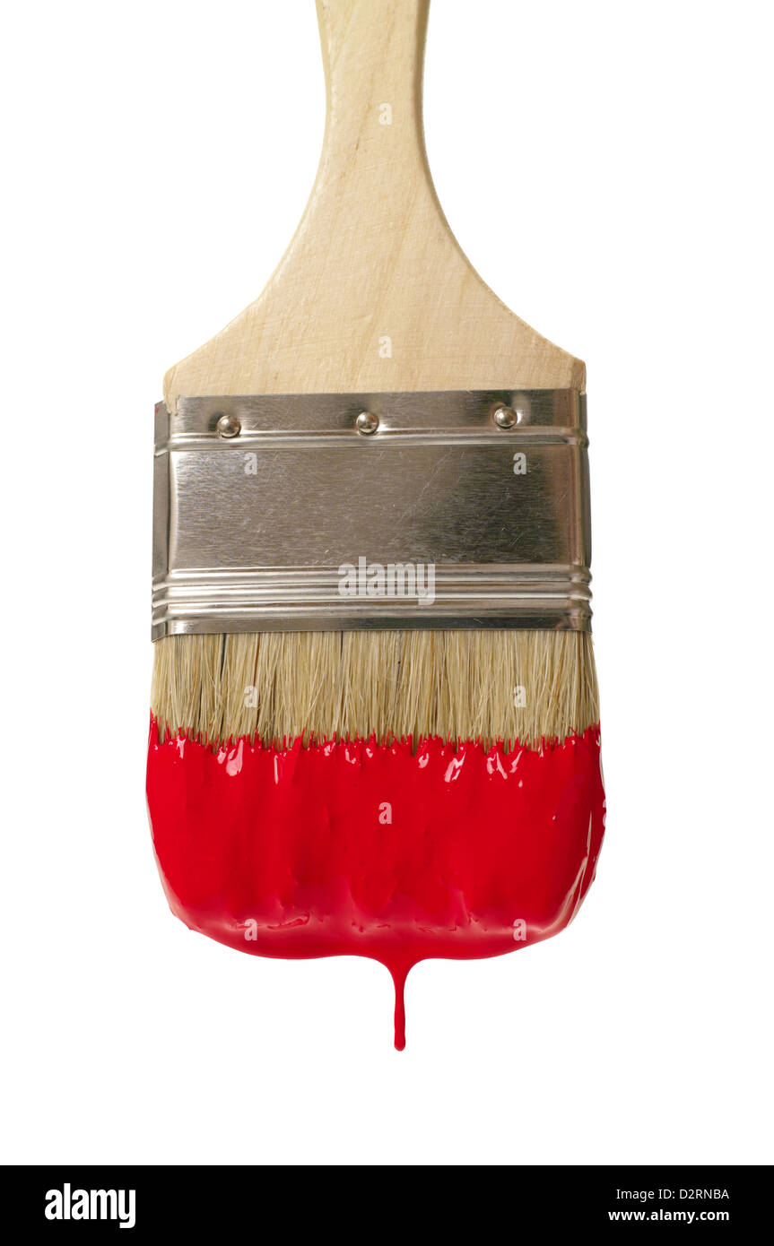 paint brush with color drop. isolated on white Stock Photo - Alamy