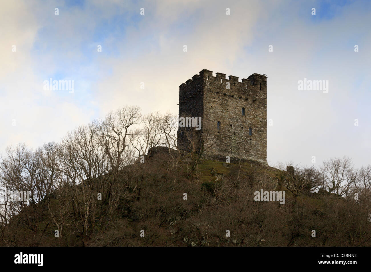 Dolwyddelan castle near Moel Siabod, Snowdonia Stock Photo