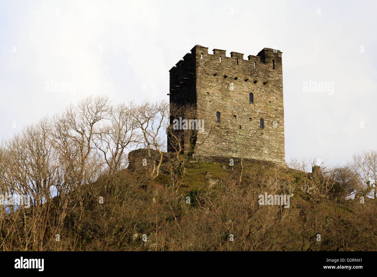 Dolwyddelan castle near Moel Siabod, Snowdonia Stock Photo
