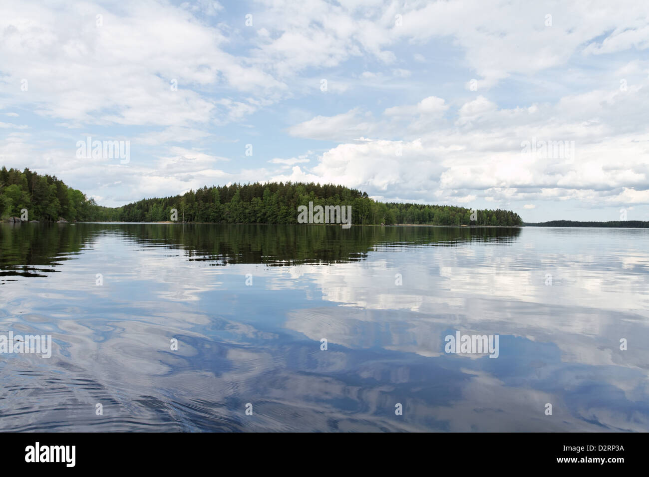 Reflections in Lake Haukivesi, Linnansaari National Park, Finland Stock Photo
