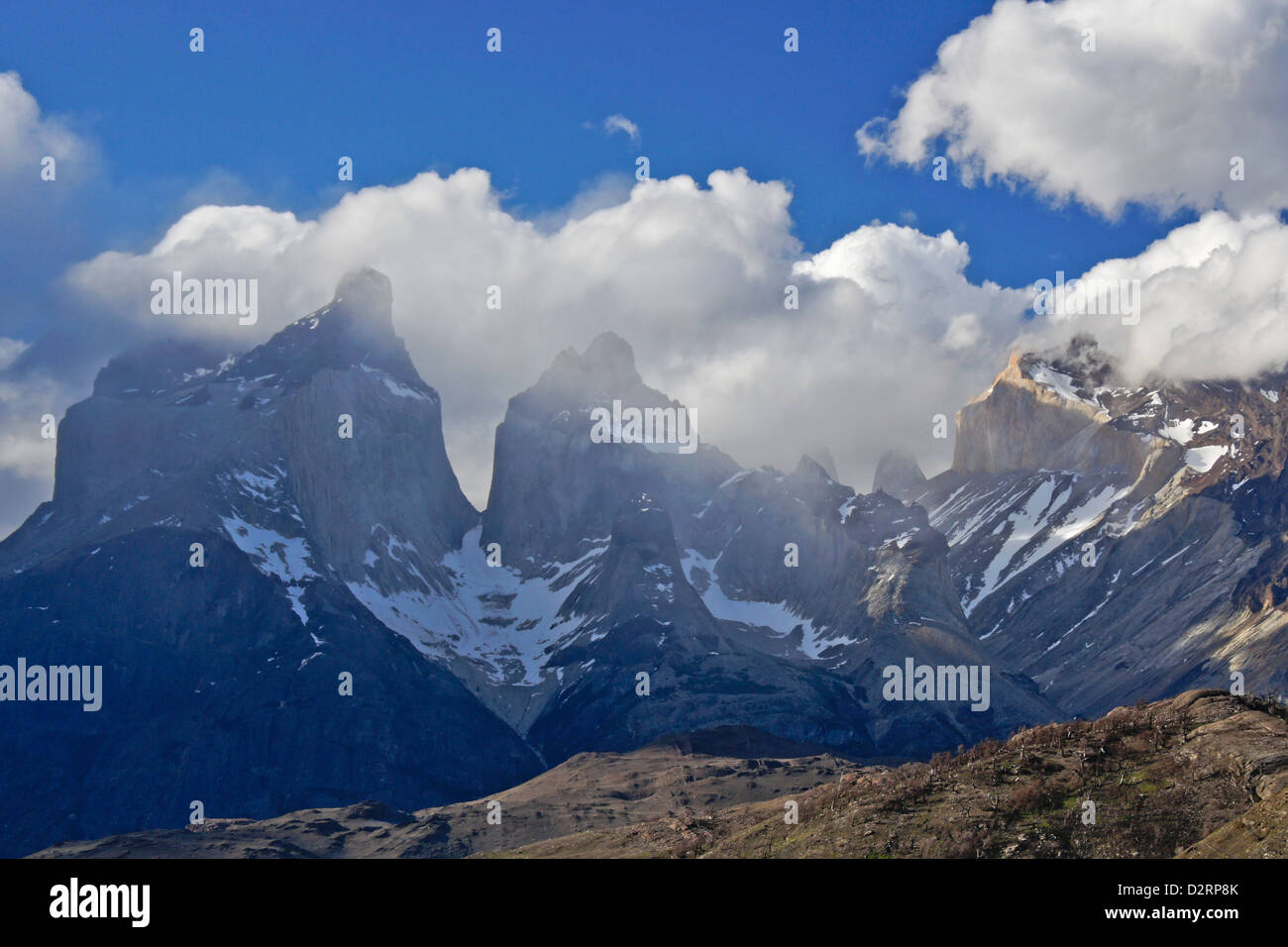 Los Cuernos and Almirante Nieto, Torres del Paine National Park, Patagonia, Chile Stock Photo