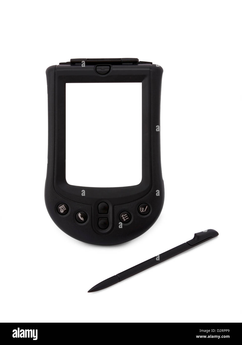 Palm Pda and stylus pen isolated on white background with clipping path