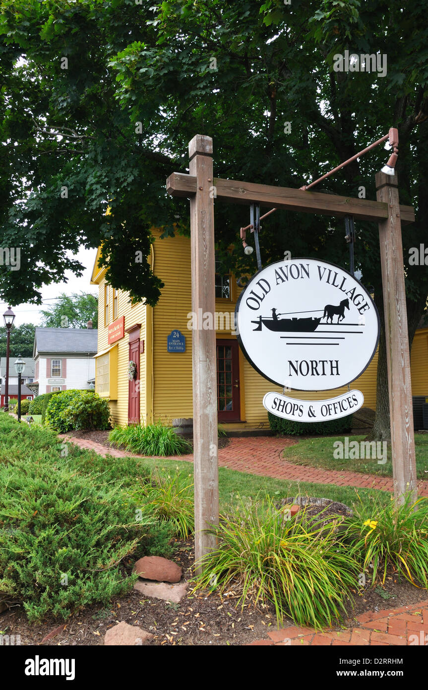 Old Avon Village shopping plaza sign, Connecticut, USA Stock Photo Alamy