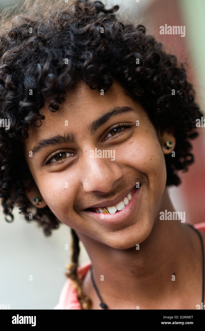 young man , port louis, mauritius Stock Photo