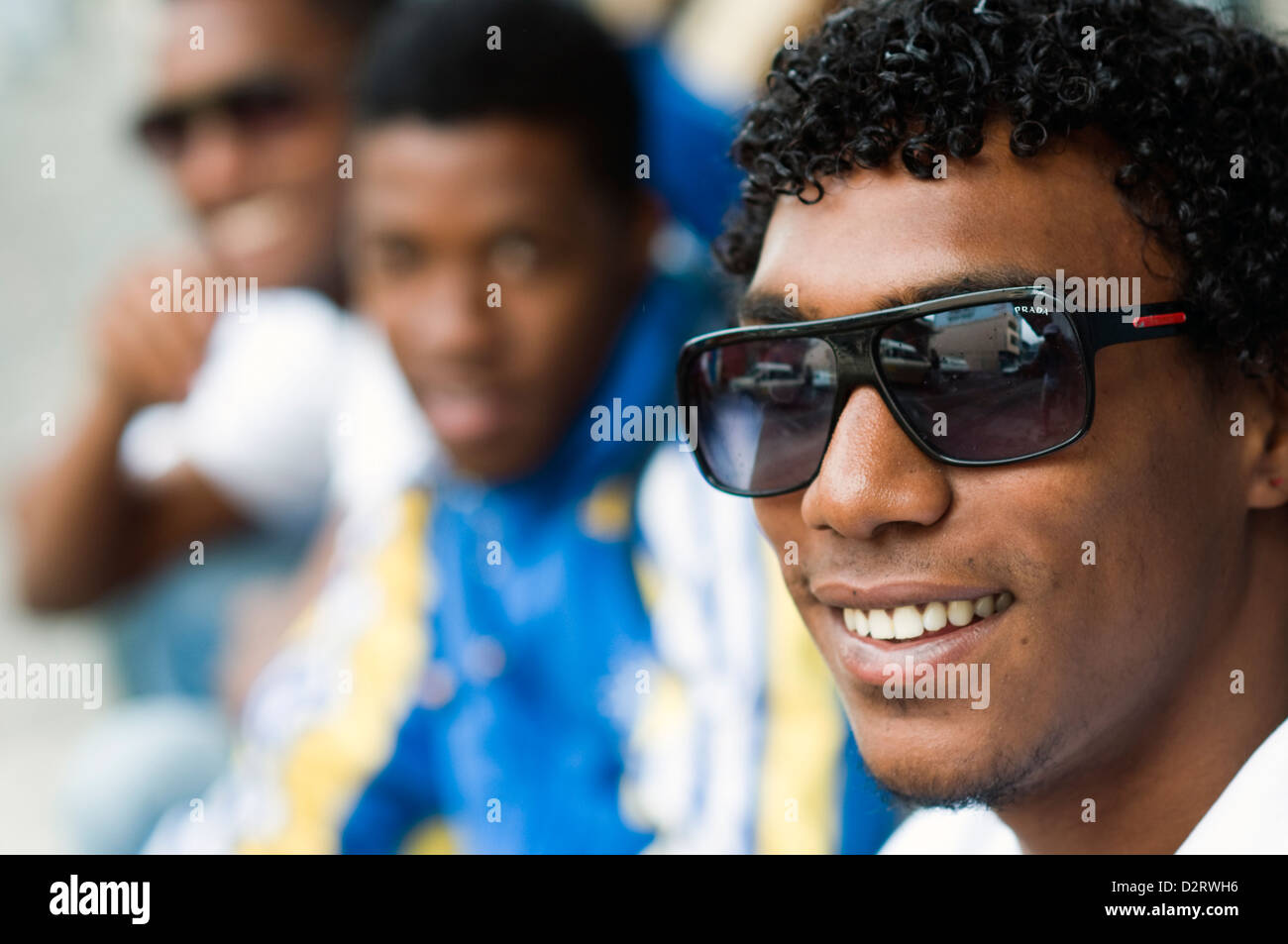 young men, port louis, mauritius Stock Photo