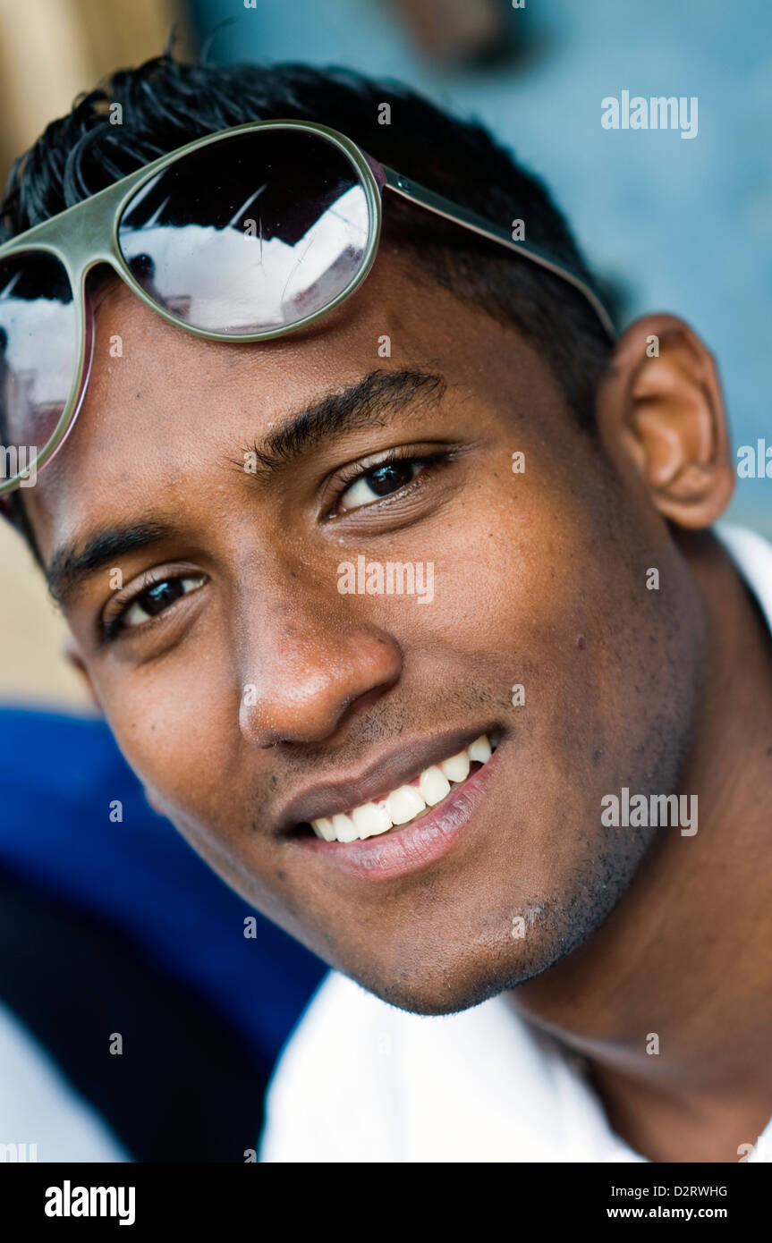 young man, port louis, mauritius Stock Photo